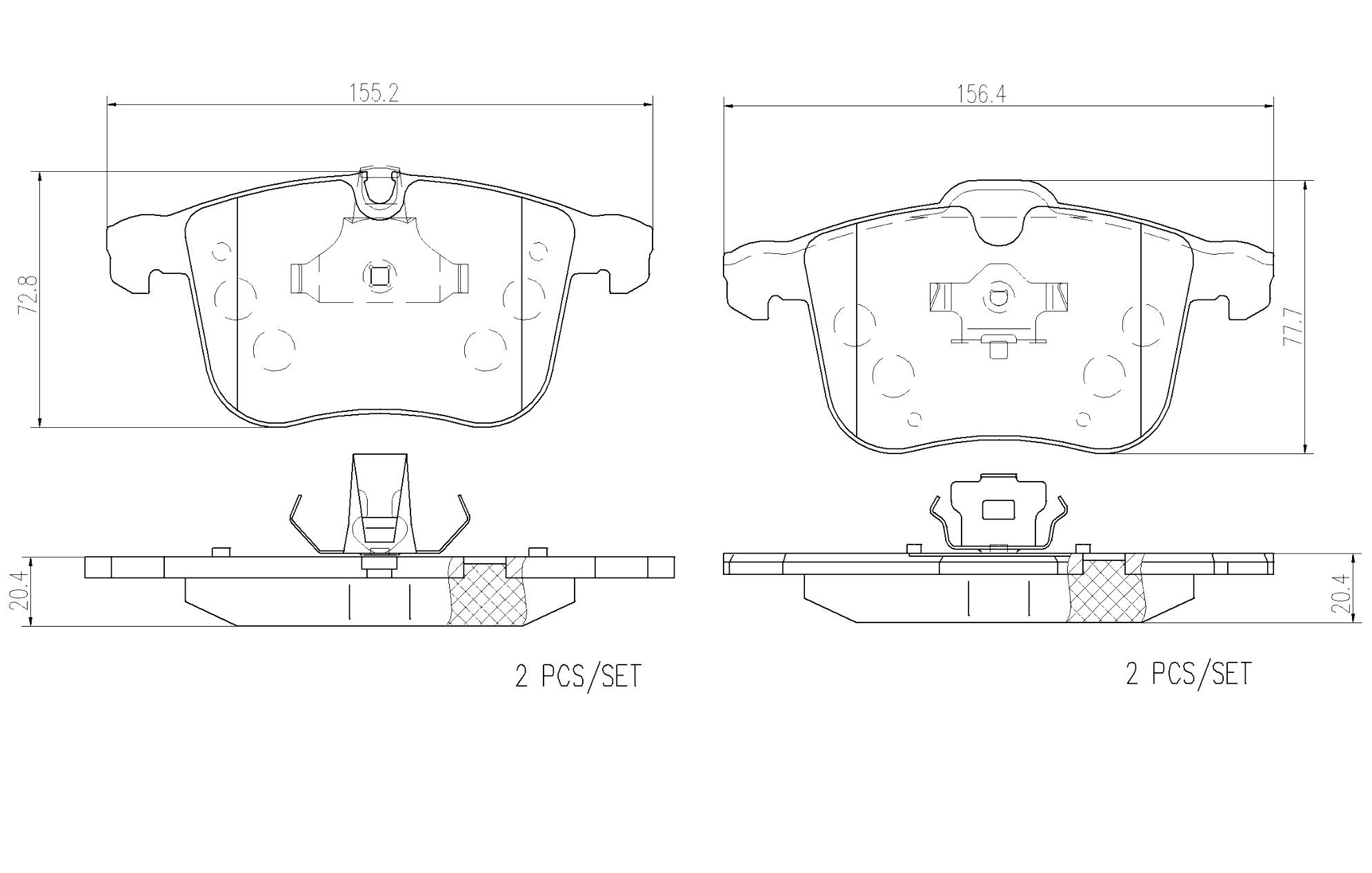 SAAB Disc Brake Pad Set - Front (Ceramic) 99900006 - Brembo P59046N